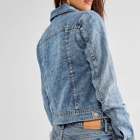 Free People Rumors Denim Jacket Light Indigo - Picture 2 of 2